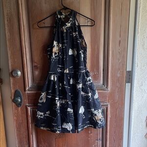 Zara Black Dress with Artistic Print